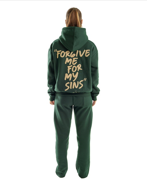Forgive Me Hoodie - Green - Back - saved souls